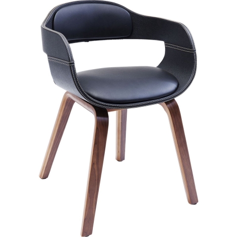 Kare Design Costa Stoel Armleuningen - Kunstleer Zwart