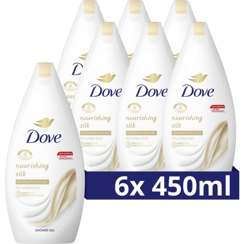 6x Dove Douchecreme Nourishing Silk 450 ml
