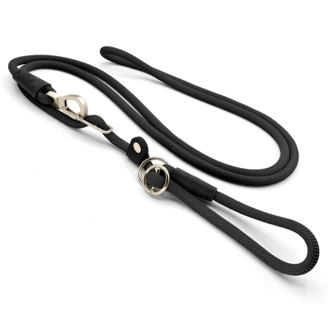 Morso Morso hondenriem retrieverlijn hands free soft rope gerecycled zwart