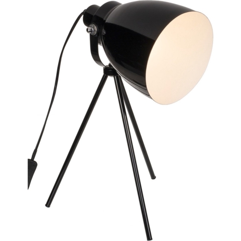 Zwarte retro tafellamp/schemerlamp metaal 42 cm -