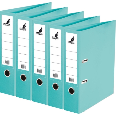 Ringband map/ordners A4 - 5x - turquoise - 31 x 28 x 7 cm - Documenten opbergen - Kantoorartikelen -