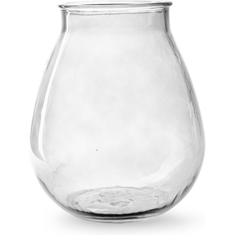 Bloemenvaas druppel vorm type - helder/transparant glas - H28 x D24 cm -