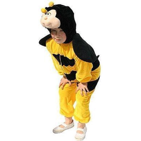 Dierenpak verkleedkleding/kostuum - Bijenpak - kinderen - geel/zwart - jumpsuit 104 -