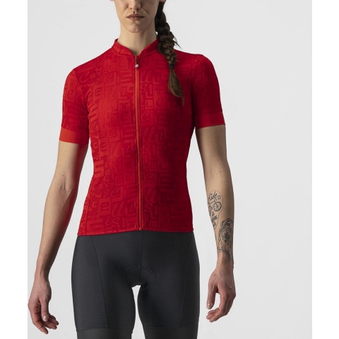 CASTELLI Damesshirt Promessa Jaquard damesfietsshirt, Maat L, Fietsshirt,