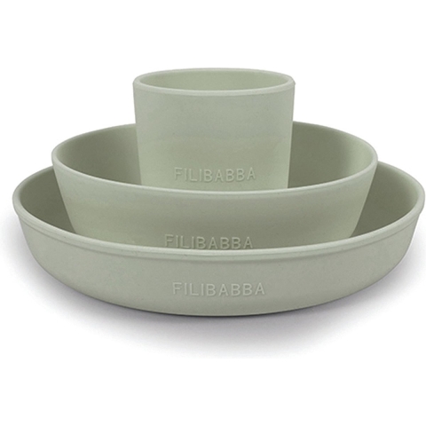 Filibabba Bestek-Set - Silicone - 3 Onderdelen - Green - Filibabba - OneSize - Bestek-Set