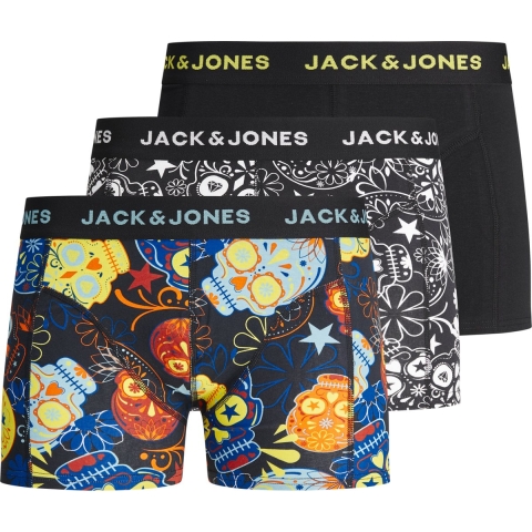 Jack & Jones Boxershorts - 3-pack - Jacsugar-schedel - Zwart - Jack & Jones - 10 jaar (140) - Boxershorts