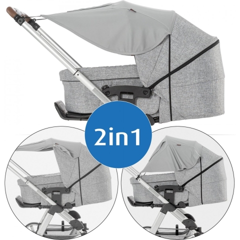 Reer Zonnescherm Tot Kinderwagen - UV50+ - Grijs - Reer - OneSize - Zonnenscherm