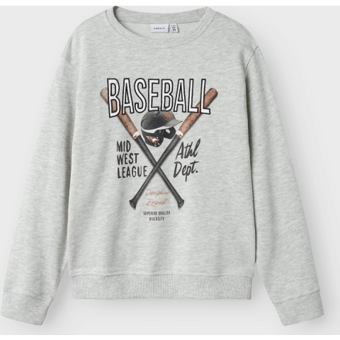 Name It Sweatshirt - NkmDemmo - Lichtgrijs Gevlekt - Name It - 6 jaar (116) - Sweatshirt