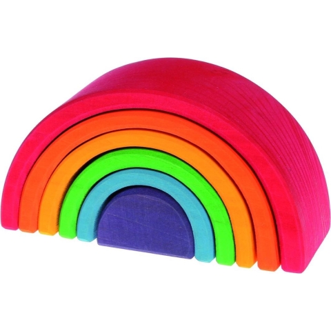 Grimms Houten Speelgoed - Regenboog - 6 Onderdelen - Multicolour - Grimms - OneSize - Speelgoed