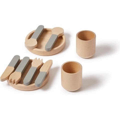 Flexa Play Service - 10 st. - Groenachtig/natuurlijk hout - Flexa - OneSize - Speelgoedkeuken