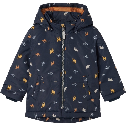 Name It Gevoerde Jas - Noos - NmmMax - Dark Sapphire/Mini Safari - Name It - 2 jaar (92) - Winterjas