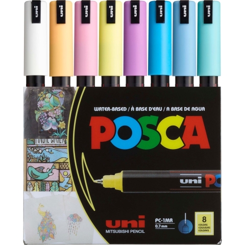 Posca Markers - PC-1MR - 8 st. - Gedempt Kleuren - Posca - OneSize - Marker