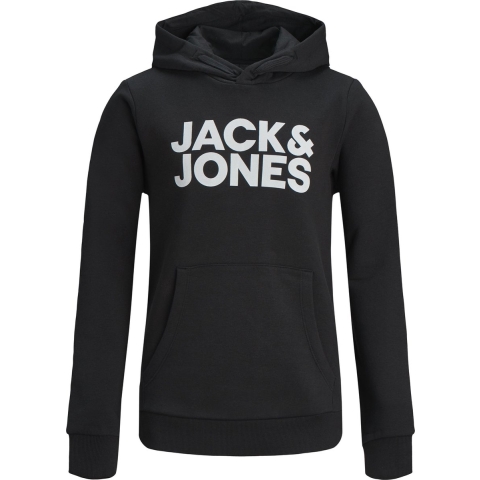 Jack & Jones Hoodie - Noos - JjeCorp - Black/Jr/Large Print - Jack & Jones - 12 jaar (152) - Hoodie