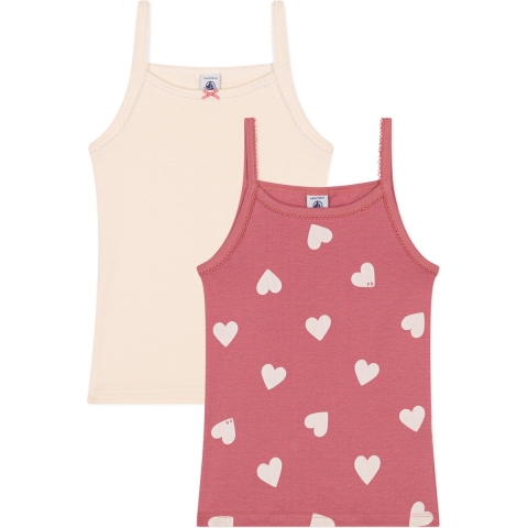 Petit Bateau Onderhemd - 2-pack - Roze/Crème - Petit Bateau - 3 jaar (98) - Onderhemd