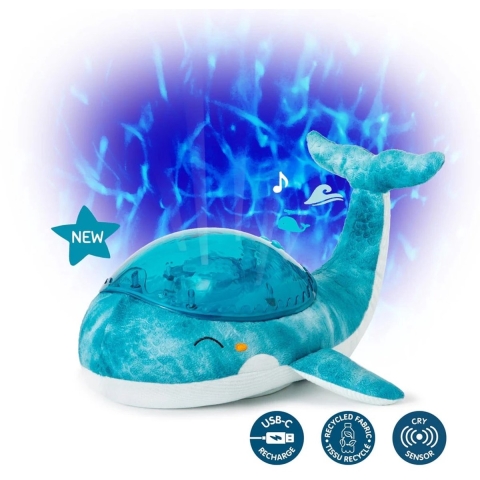 Cloud-B Nachtlamp m. Geluid - Tranquil Whale m. Jong - 30x28x13  - Cloud-B - OneSize - Nachtlamp