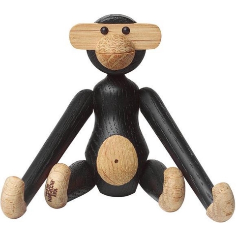 Kay Bojesen Houten figuur - Aapje - 10 cm - Mini - Donker Gekleu - Kay Bojesen - OneSize - Decoratie