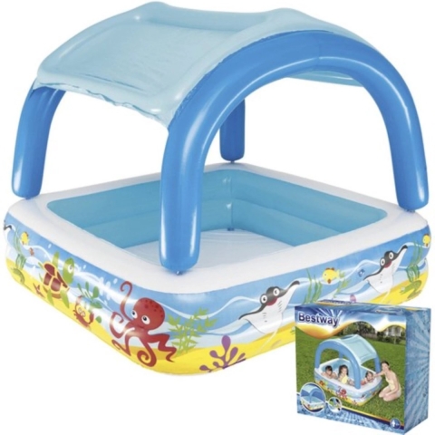Bestway Opblaasbaar zwembad - 1,4 x 1,14 M - Luifel Play Pool - Bestway - OneSize - Zwembad