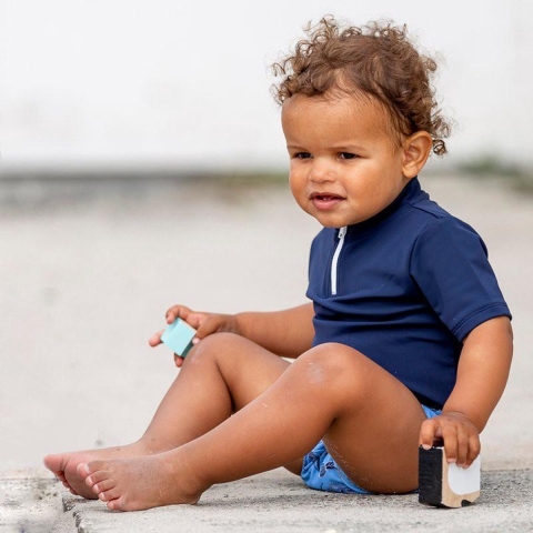 Petit Crabe Zwemtop s/s - Max - UV50+ - Navy - Petit Crabe - 2-3 jaar (92-98) - Badmode