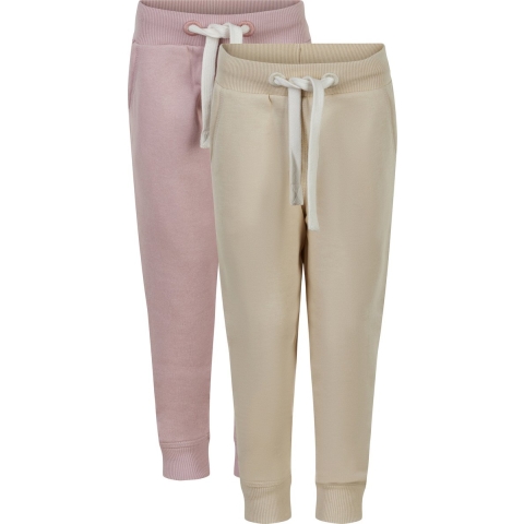 Minymo Joggingbroek - 2-pack - Violet Ice/Creme - Minymo - 4 jaar (104) - Broeken - Katoen