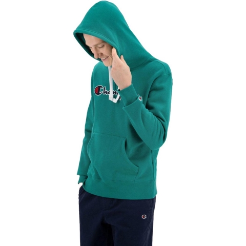 Champion Fashion Hoodie - Groen m. Logo - Champion - 16-18 jaar (176-188) - Hoodie
