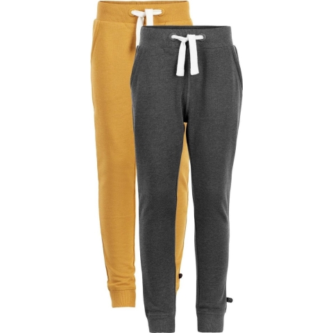 Minymo Joggingbroek - 2-pack - Okergeel/Antraciet Grijs - Minymo - 1½ jaar (86) - Broeken - Katoen