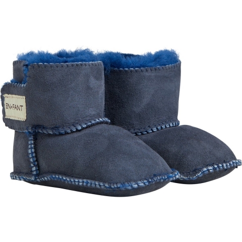 En Fant Schaapshuid Pantoffels m. Voering - Navy - En Fant - 22/24 - Leren Slippers