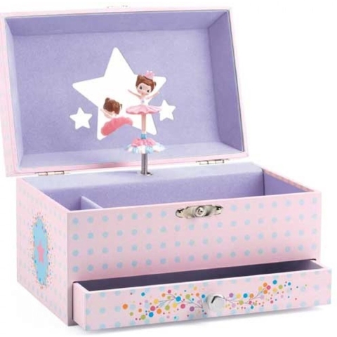 Djeco Sieradendoos m. Muziek - 18x10x13 cm - Ballerina - Djeco - OneSize - Sieradendoos