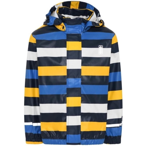 LEGO® Wear Regenjas - PU - LWJonathan 102 - Blauw m. Strepen - LEGO® Wear - 5 jaar (110) - Regenjas