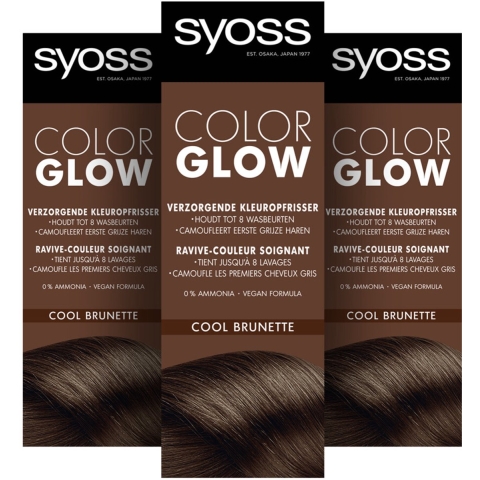 3x Syoss Color Glow Kleuropfrisser Cool Brunette 100 ml