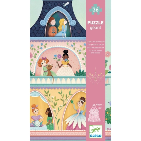 Djeco Reuzenpuzzel - 36 Bakstenen - 90 cm - Prinsessentoren - Djeco - OneSize - Puzzel