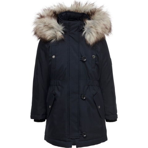 Kids Only Jas - Noos - KogIris - Night Sky/Fur Light Gre - Kids Only - 11 jaar (146) - Winterjas