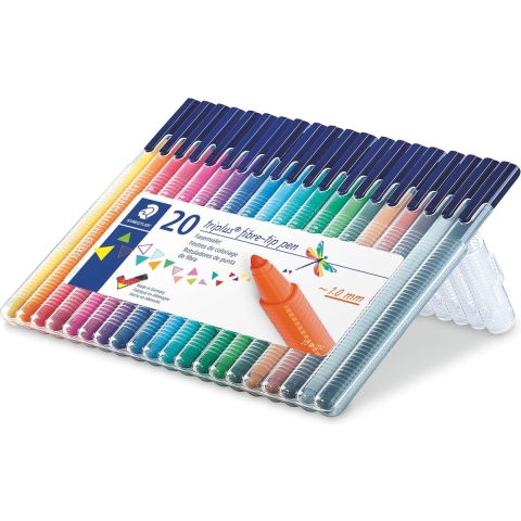 Staedtler Markers - 20 stk - Triplus vezelpuntpen - 1,0 mm - Staedtler - OneSize - Marker