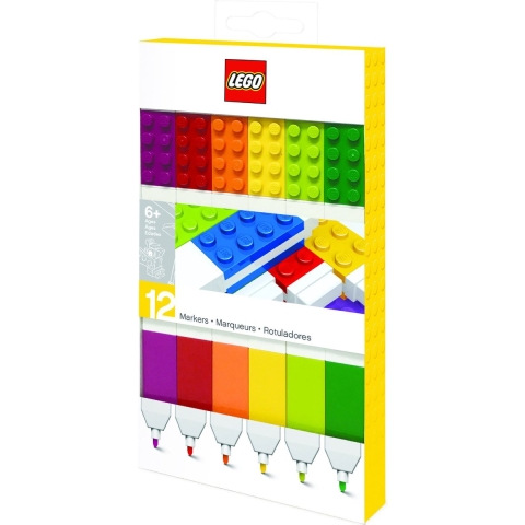 LEGO® Briefpapier Markers - 12-pack - Multicolour - LEGO® - OneSize - Marker