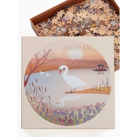 Vissevasse Puzzel - 1000 Bakstenen - De Swan - Vissevasse - OneSize - Puzzel
