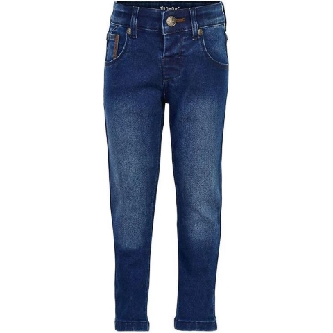 Minymo Broek - Uitrekken Slim Fit - Donkerblauw Denim - Minymo - 5 jaar (110) - Jeans