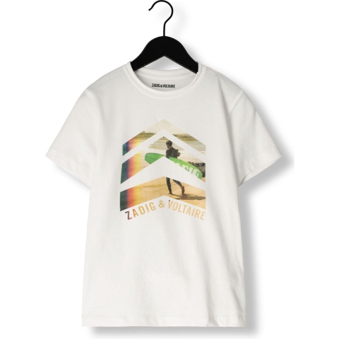 Zadig & Voltaire T-Shirt - Toby - Wit m. Surfer - Zadig & Voltaire - 10 jaar (140) - T-Shirt