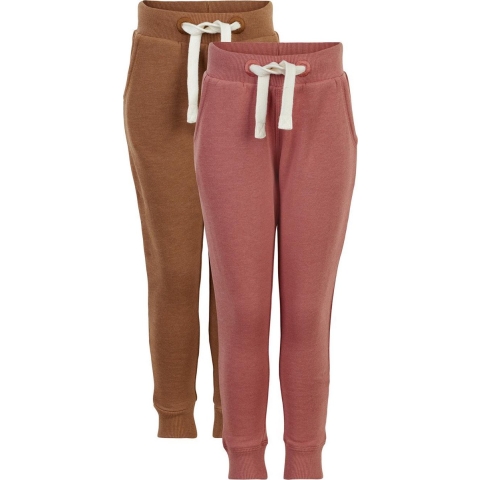 Minymo Joggingbroek - 2-pack - Kloof Rose/Bruin - Minymo - 11 jaar (146) - Broeken - Katoen