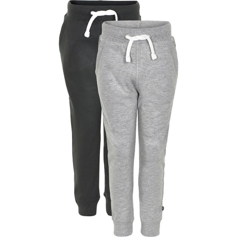 Minymo Joggingbroek - 2-pack - Zwart/Grijs Gevlekt - Minymo - 8 jaar (128) - Broeken - Katoen