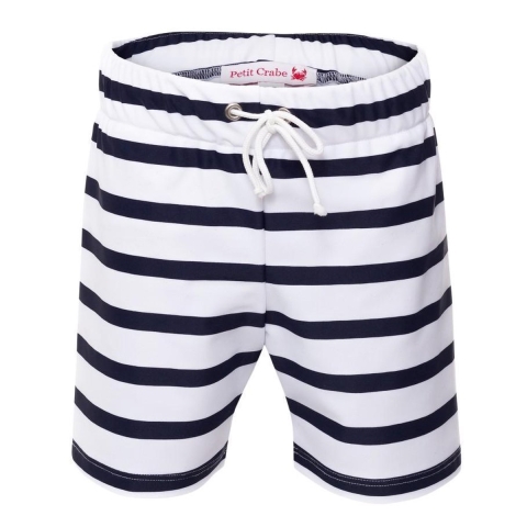 Petit Crabe Zwembroeken - Alex - UV50+ - Wit/Navy Gestreept - Petit Crabe - 3-4 jaar (98-104) - Badmode