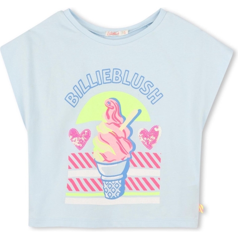 Billieblush T-Shirt - Ice Water m. Print/Glitter - Billieblush - 4 jaar (104) - T-Shirt