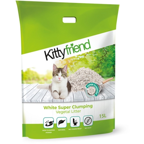 Kitty Friend White Super Clumping kattenbakvulling 2 x 15 liter