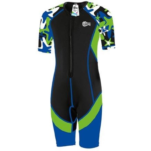 BECO Duikpak - UV50+ - Zwart/Blauw/Groen - BECO - 1 jaar (80) - Duikpak