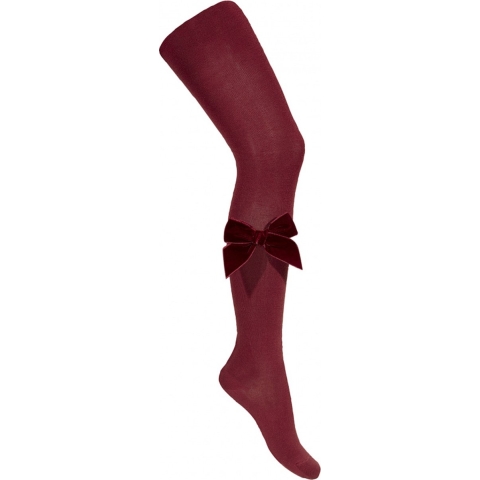 Condor Panty's m. Velours Strik - Bordeaux - Condor - 7-8 jaar (122-128) - Panty's