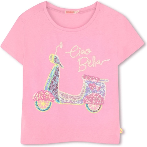 Billieblush T-Shirt - Roze m. Scooter/Pailletten - Billieblush - 5 jaar (110) - T-Shirt