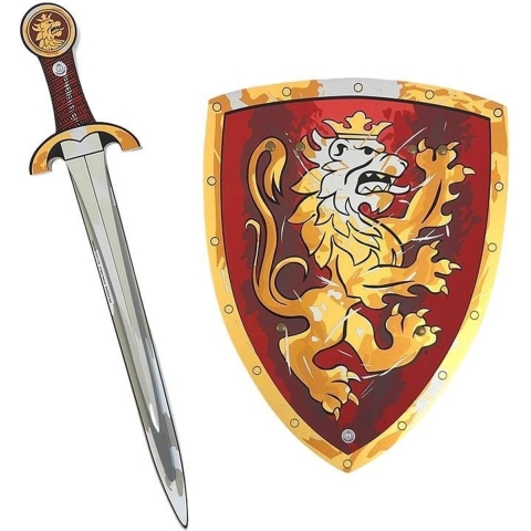 Liontouch Kostuum - Edele ridder-Set - Zwaard en schild - Rood - Liontouch - OneSize - Kostuum