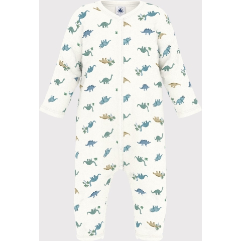 Petit Bateau Pyjamapak - Marshmallow/Blauwe m. Dino's - Petit Bateau - 24 mnd - Pyjamapak