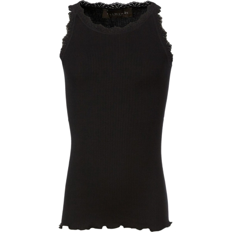 Rosemunde Top - Lang - Zijde/Katoen - Zwart m. Veter - Rosemunde - 14 jaar (164) - T-Shirt