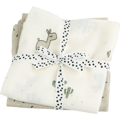 Done by Deer Hydrofiele Doek - 2-pack - 120x120 cm - Lalee Sand - Done by Deer - OneSize - Hydrofiele Doek