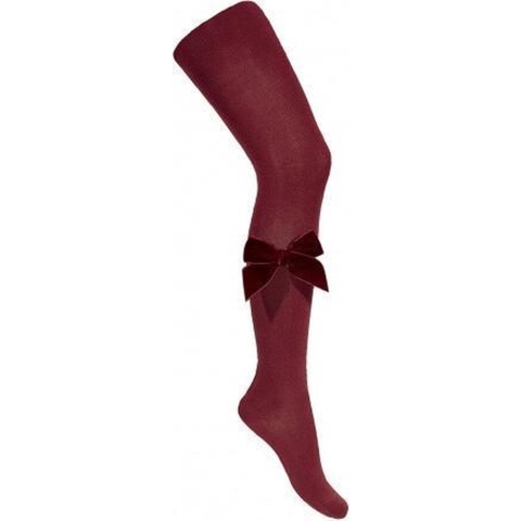 Condor Panty's m. Velours Strik - Bordeaux - Condor - 3-4 jaar (98-104) - Panty's