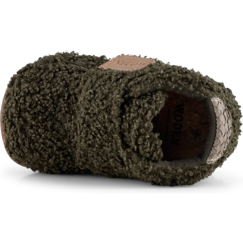 Woden Pantoffels - Kim - Teddy - Dark Olive - Woden - 24 - Babyschoen